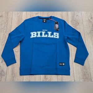 $178 Mens Hugo Boss BOSS X NFL "Watt" Buffalo Bills Crewneck Sweatshirt Blue 2XL